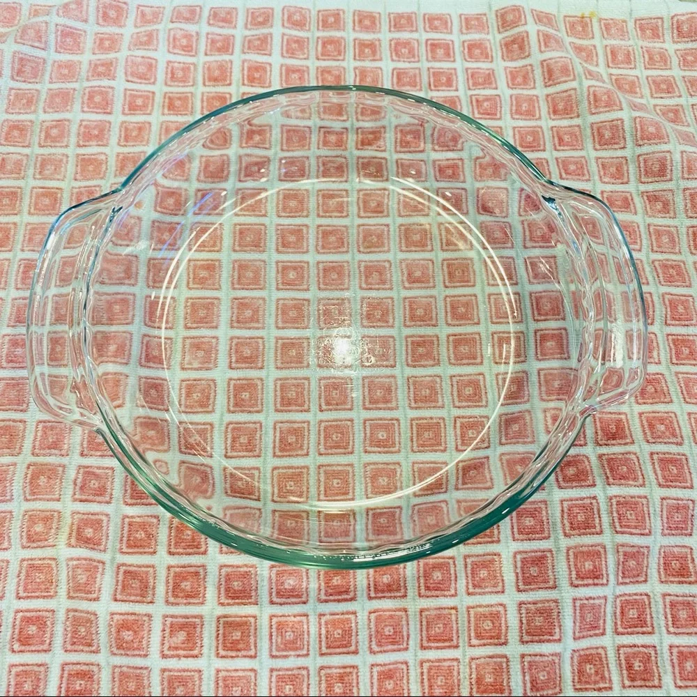Anchor Ovenware 9” Deep Pie Plate 1 Quart Microwave Safe Glassware Clear USA